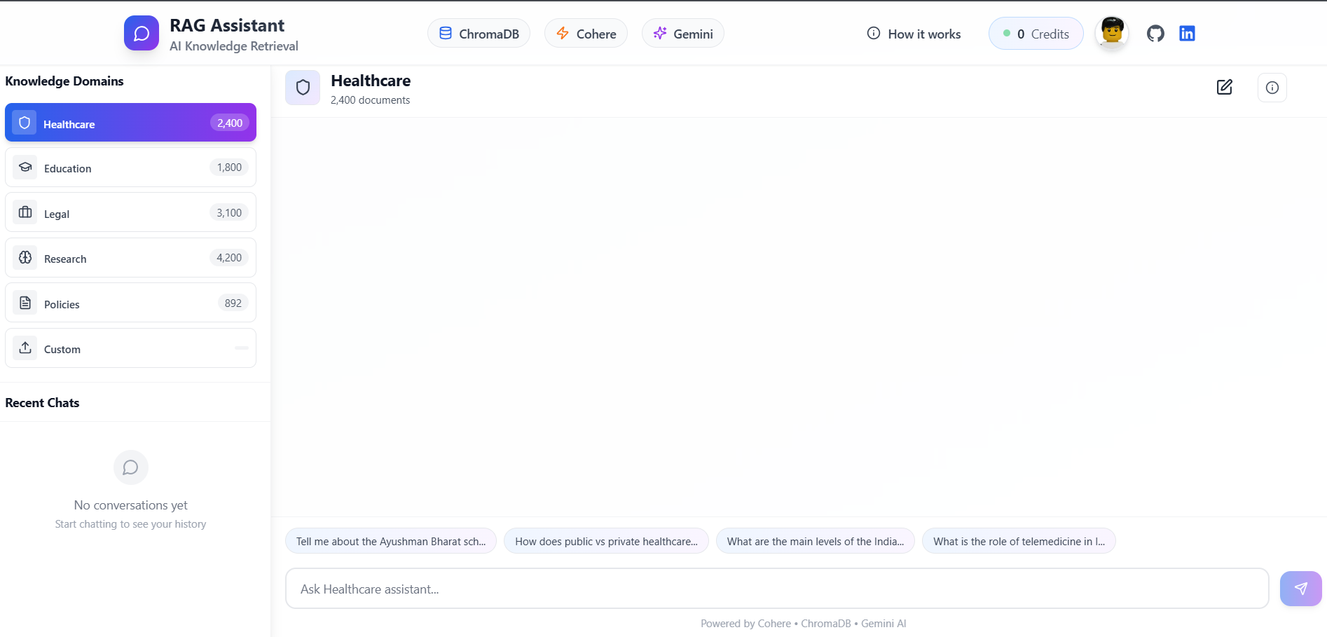 RAG Assistant β Multi Domain AI Chatbot