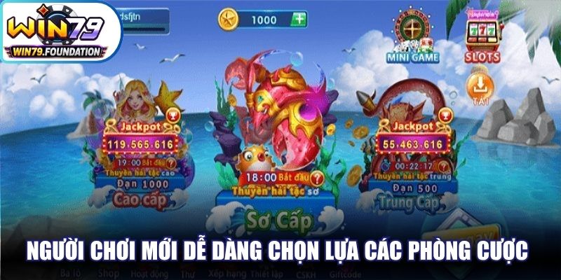 Bắn Cá H5 - Trải Nghiệm Đỉnh Cao, Săn Liền Tay Quà Lớn 2 Người chơi mới dễ dàng chọn lựa các phòng cược nhỏ để rèn luyện