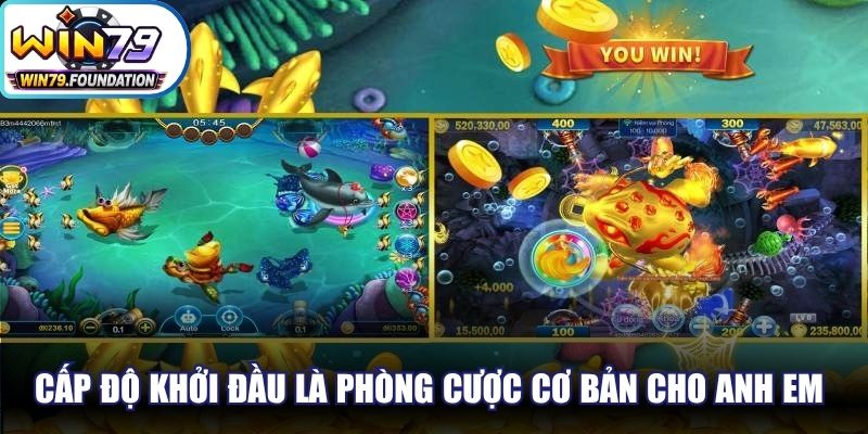 Bắn Cá Thần Tài - Siêu Phẩm Đổi Thưởng Cực Kỳ Lôi Cuốn 2 Cấp độ khởi đầu là phòng cược cơ bản cho anh em học hỏi kinh nghiệm