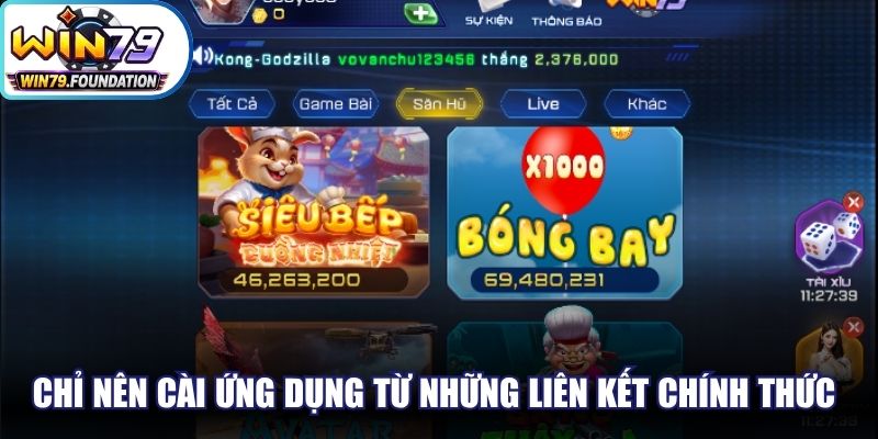 Chỉ nên cài ứng dụng từ những liên kết chính thức để cài đặt